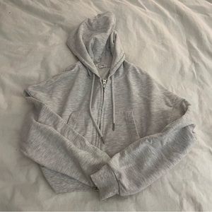 #GARAGE CLOTHING - GREY CROPPED ZIP UP